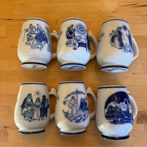Porsgrund Norwegian Porcelain Christmas Mugs Set